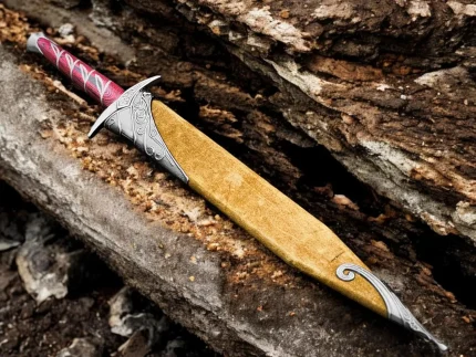 Handmade Sting Sword Lord Of Rings Replica Elven Medieval Dagger with Scabbard