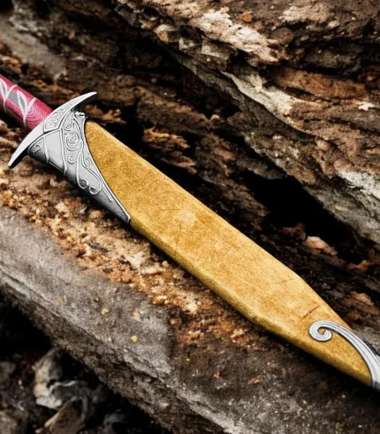 Handmade Sting Sword Lord Of Rings Replica Elven Medieval Dagger with Scabbard