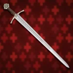 Handmade Medieval The Accolade Sword of The Knights Templar Replica, Viking Sword with Scabbard, Stainless Steel Blade, Decoration, Collection, Cosplay