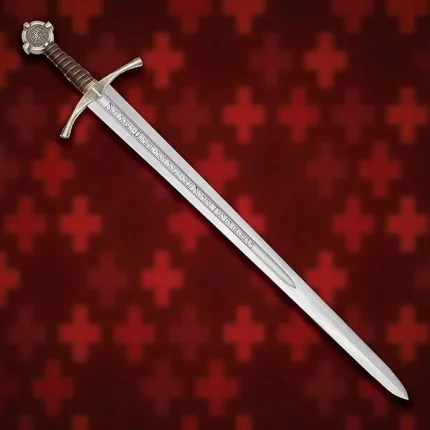 Handmade Medieval The Accolade Sword of The Knights Templar Replica, Viking Sword with Scabbard, Stainless Steel Blade, Decoration, Collection, Cosplay