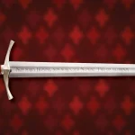 Handmade Medieval The Accolade Sword of The Knights Templar Replica, Viking Sword with Scabbard, Stainless Steel Blade, Decoration, Collection, Cosplay